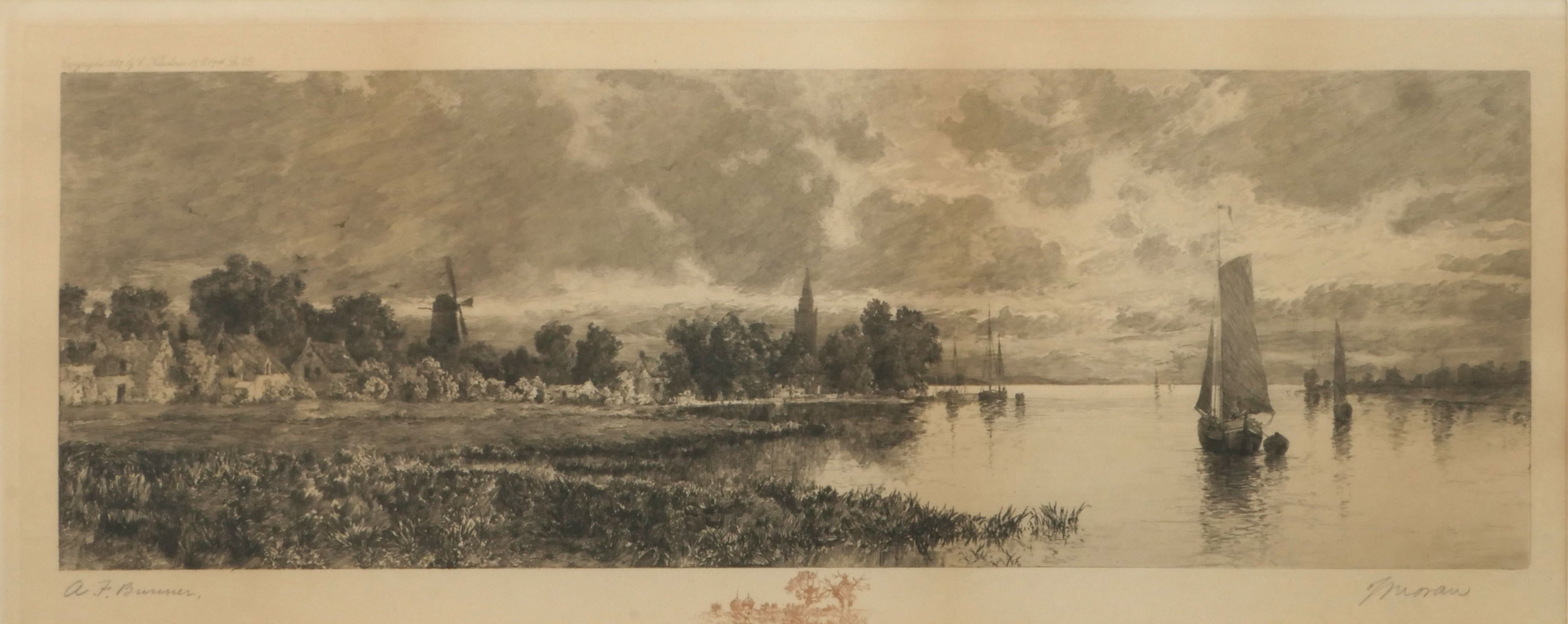 Appraisal: A F BUNNER ENGRAVING AFTER THOMAS MORAN Dutch Village on