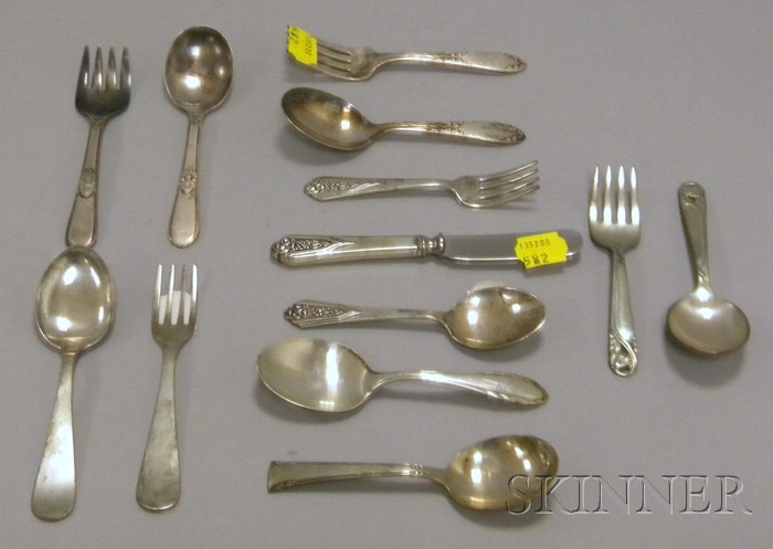 Appraisal: Thirteen Pieces of Sterling Youth's Flatware including some sets