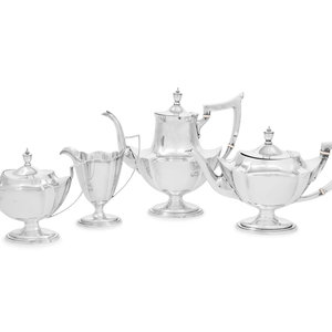 Appraisal: An American Silver Four-Piece Tea and Coffee Service Gorham Mfg