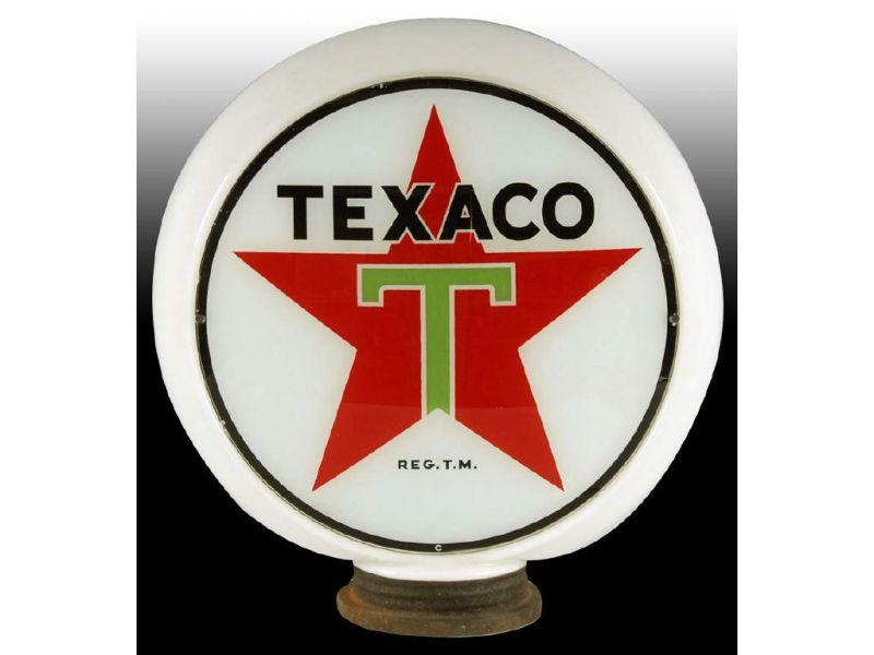 Appraisal: s Texaco -Piece Gas Globe with Screw-On Base Description -