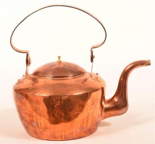 Appraisal: PA Copper Tea Kettle Signed John Getz Pennsylvania th Century