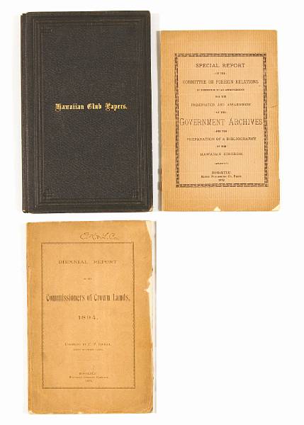 Appraisal: HAWAII IMPRINTS TH CENTURY volumes Hawaiian Club Papers Edited by