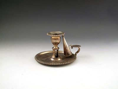 Appraisal: A George IV silver chamber stick by Rebecca Emes and