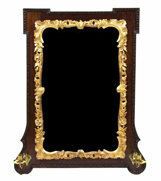 Appraisal: An English Mahogany and Parcel Gilt Mirror th century the