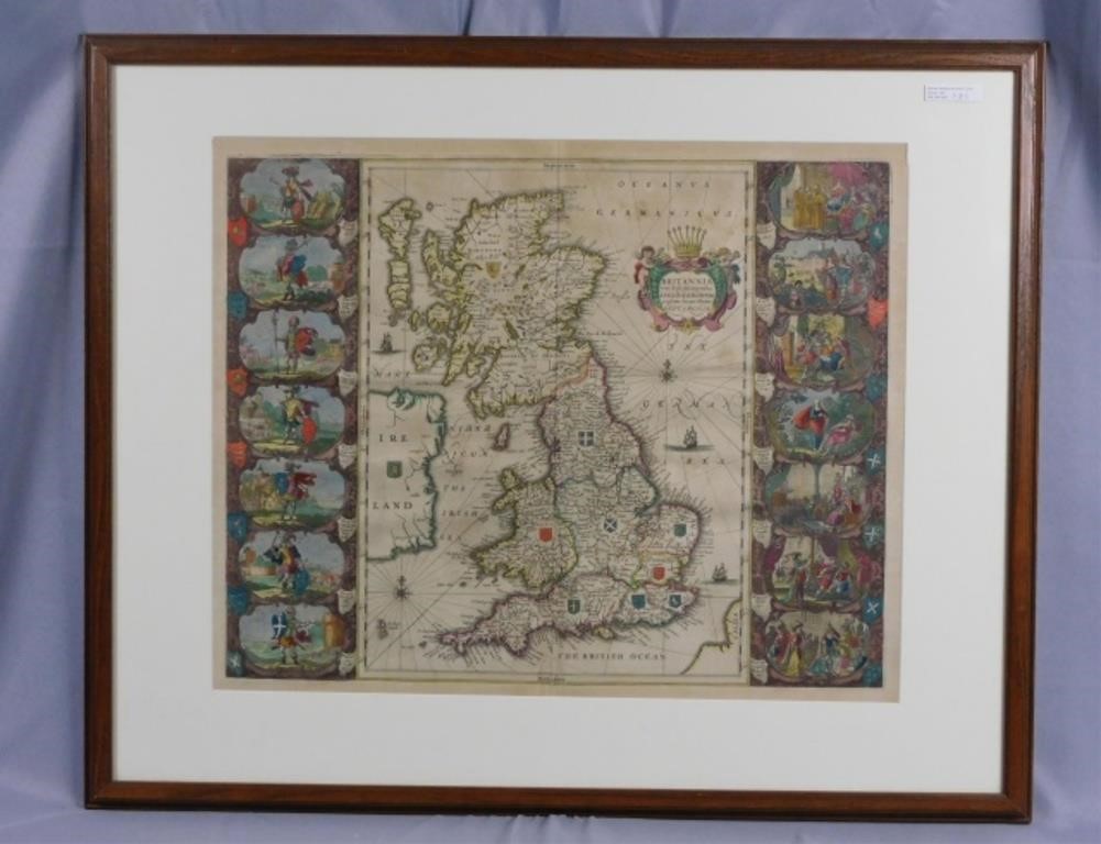 Appraisal: MAP OF BRITANNIA JAN JANSSON - HEPTARCHY depicting the kingdoms