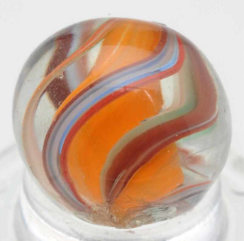 Appraisal: Peewee Jelly Core Swirl Marble Unusual orange jelly core Outer