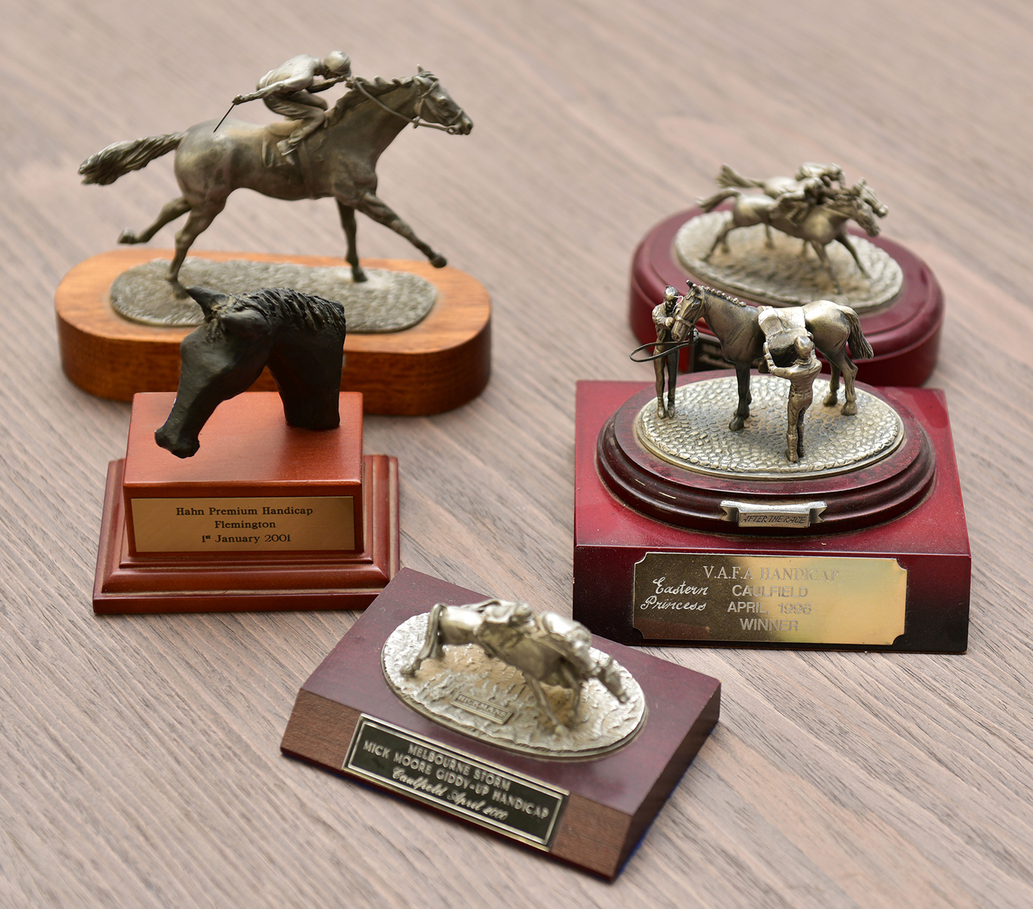 Appraisal: A COLLECTION OF HORSE RIDING TROPHIES largest measuring h x