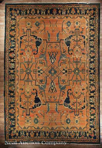 Appraisal: A Large Persian Serapi Carpet ochre ground with stylized floral