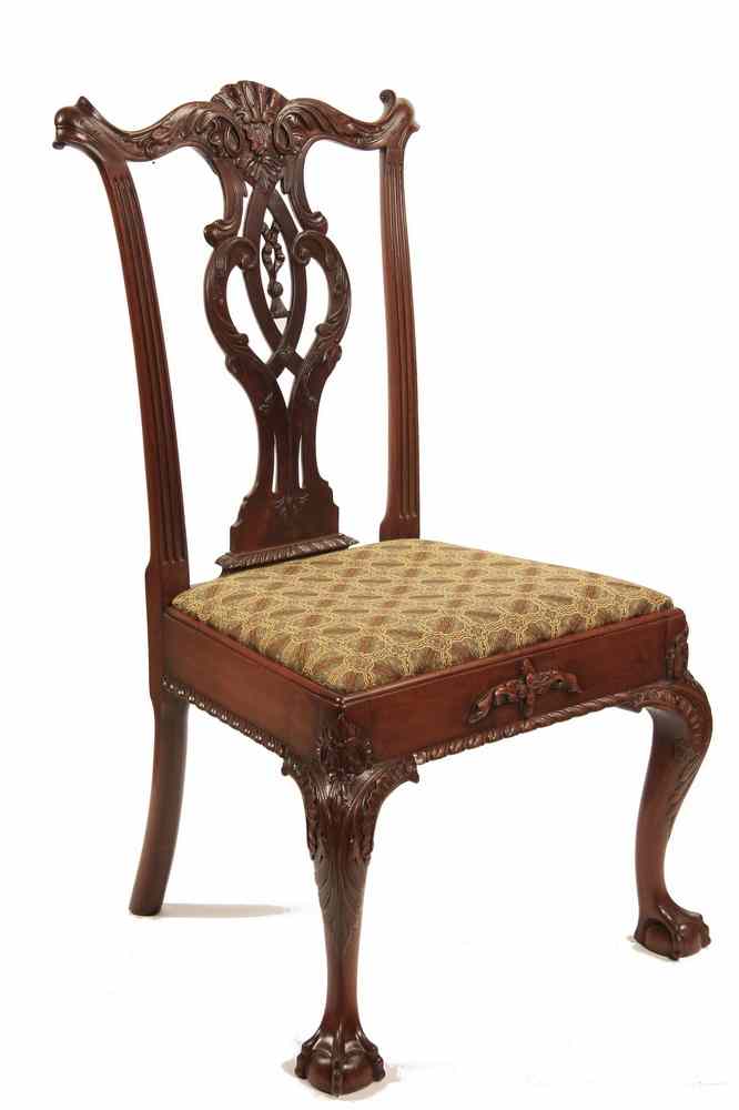 Appraisal: CHAIR - Circa - Philadelphia Chippendale Mahogany Chair elaborately carved