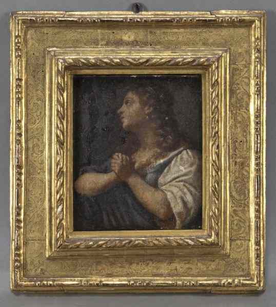 Appraisal: Circle of Elisabetta Sirani ''Penitent Magdalene''oil on canvas unsigned with