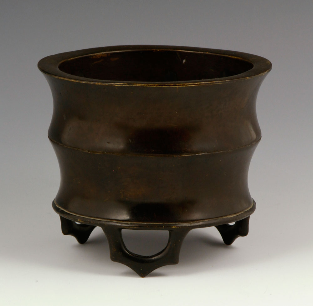 Appraisal: - Chinese Censer Bronze Chinese censer bronze on three legs