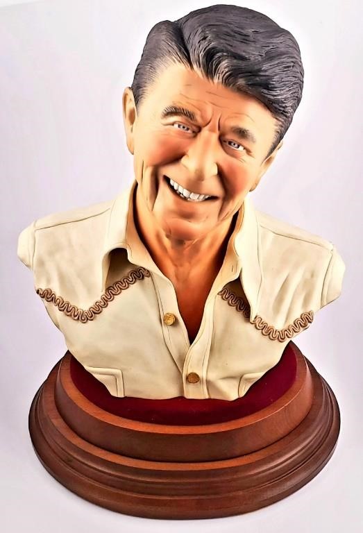 Appraisal: LARGE BUST OF RONALD REAGAN BY EDWARD J ROHNVery large