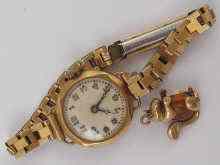 Appraisal: A carat gold lady's wrist watch on gold plated bracelet