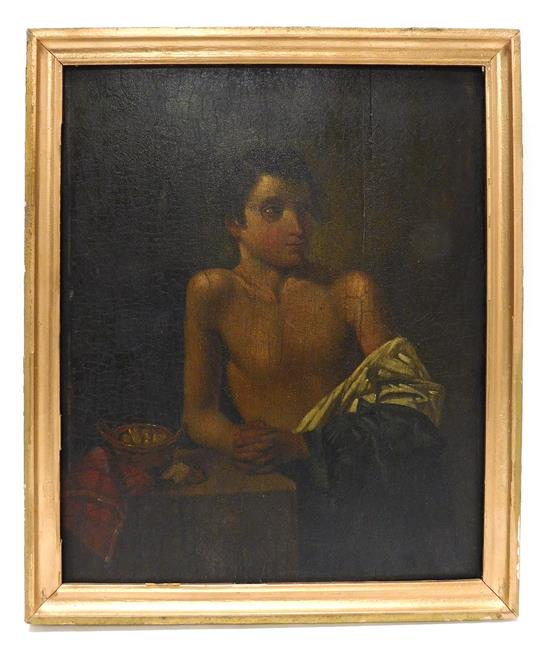 Appraisal: th th C oil on wood panel portrait depicting a