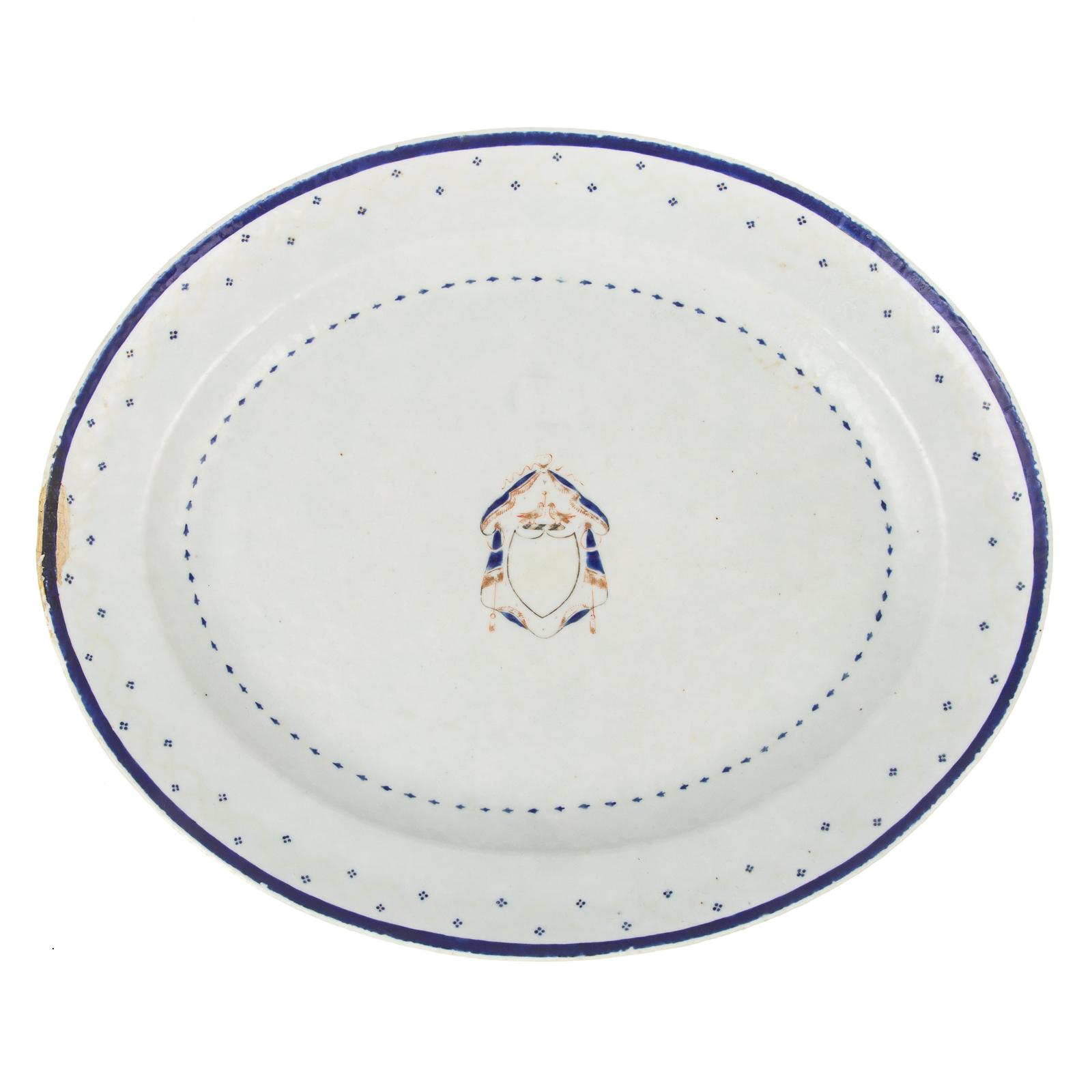 Appraisal: CHINESE EXPORT AMERICAN MARKET PLATTER Jiaqing Era circa oval platter