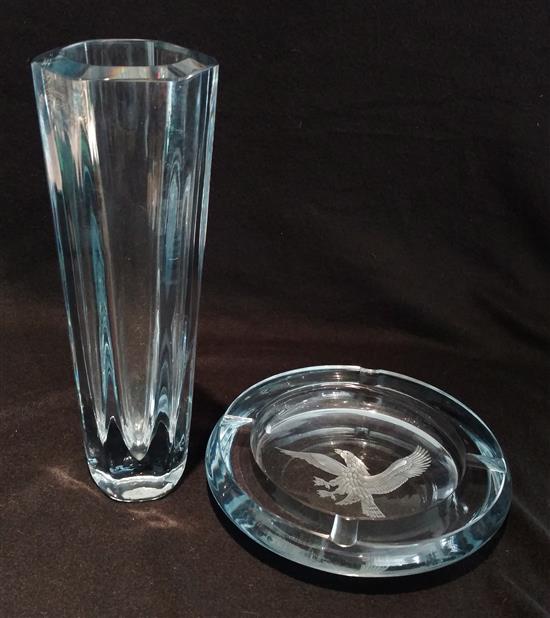 Appraisal: Sale Lot Two Pieces of Crystal comprising a tall vase