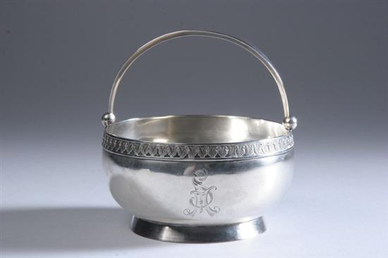 Appraisal: SOVIET RUSSIAN SILVER HANDLED SUGAR BASKET BI maker's mark Cyrillic