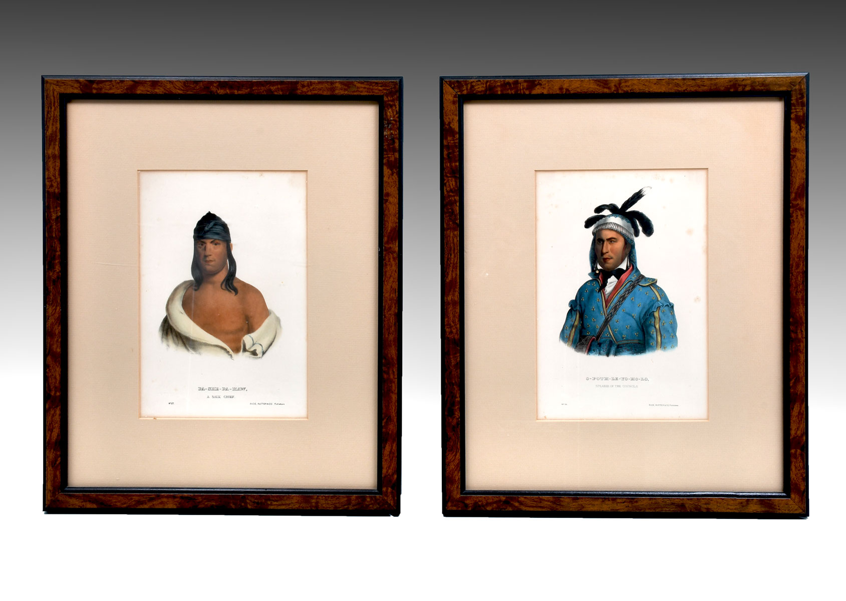 Appraisal: NATIVE AMERICAN INDIAN LITHOGRAPHS ''O-Poth-Le-Yo-Ho-Lo'' Speaker of the Councils by