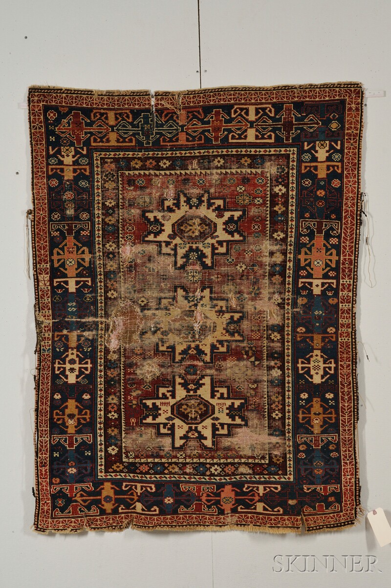 Appraisal: Kuba Rug Northeast Caucasus mid- th century areas of wear