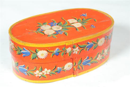 Appraisal: BRIDE'S BOX American or European mid th century bentwood Oval