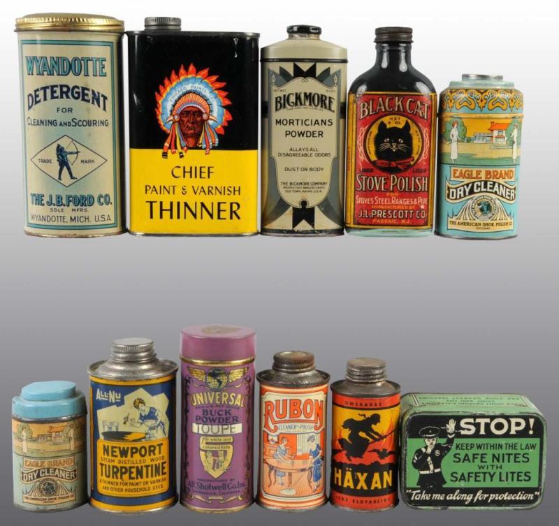 Appraisal: Lot of Assorted Product Tins Bottles Description Grouping includes various