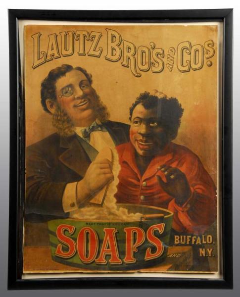 Appraisal: Cardboard Lautz Bros Companies Soap Sign Description Late s Early