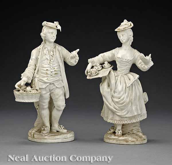 Appraisal: A Pair of Continental Bisque Figures th c depicting a