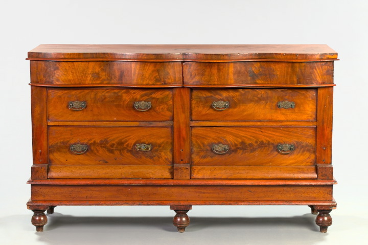 Appraisal: Unusual Regency-Style Mahogany Double Mule Chest mid- th century fitted