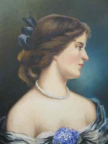 Appraisal: KPM Painting on Porcelain Plaque youngwoman wearing pearls image area