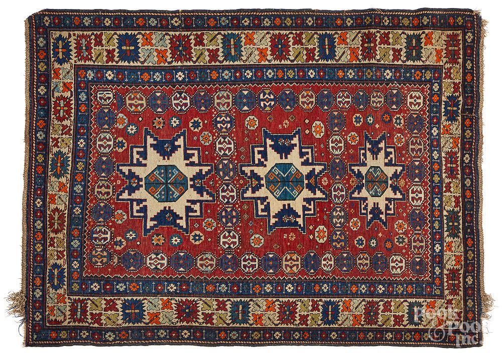 Appraisal: Lesghi Star Shirvan carpet early th c Lesghi Star Shirvan