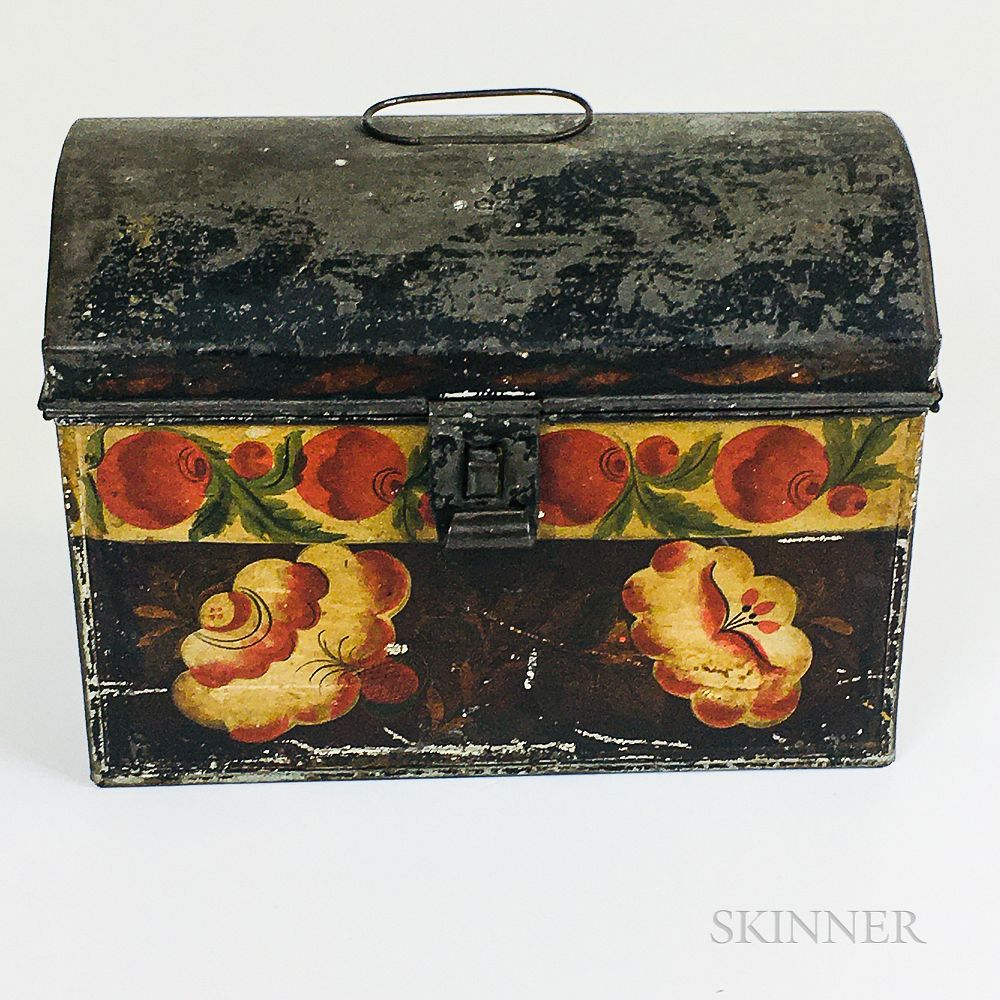 Appraisal: Tole Dome-top Document Box Tole Dome-top Document Box th century