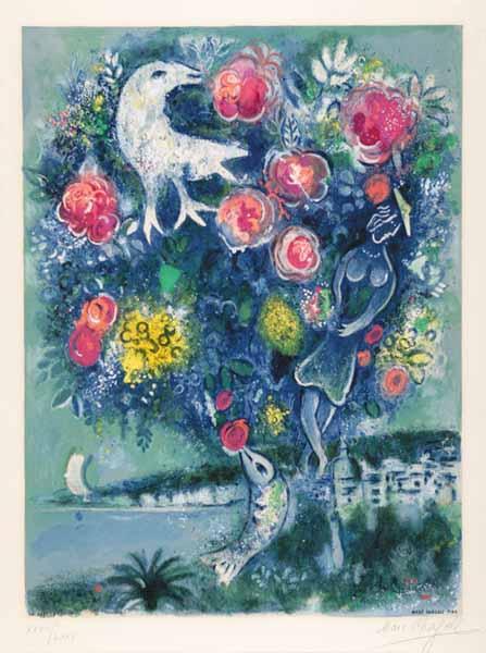 Appraisal: Marc Chagall Russian French - Bay of Angels with a