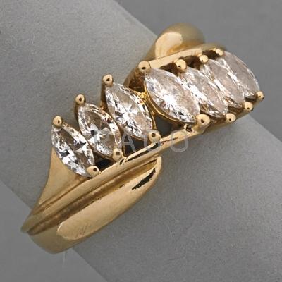 Appraisal: MARQUISE CUT DIAMOND K GOLD RING ca Seven diamonds approx