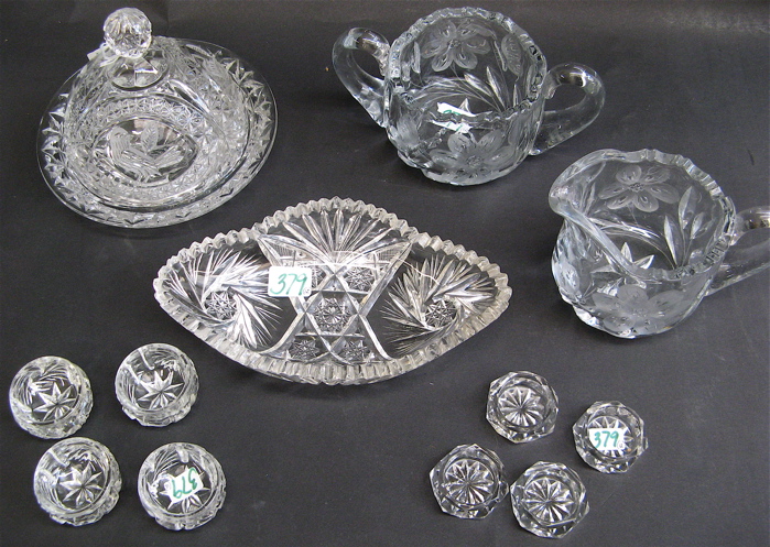 Appraisal: COLLECTION OF TWELVE GLASS TABLE ACCESSORIES including an oval American