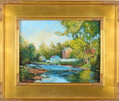 Appraisal: Stream in Spring oil on panel x SLL R Overpeck