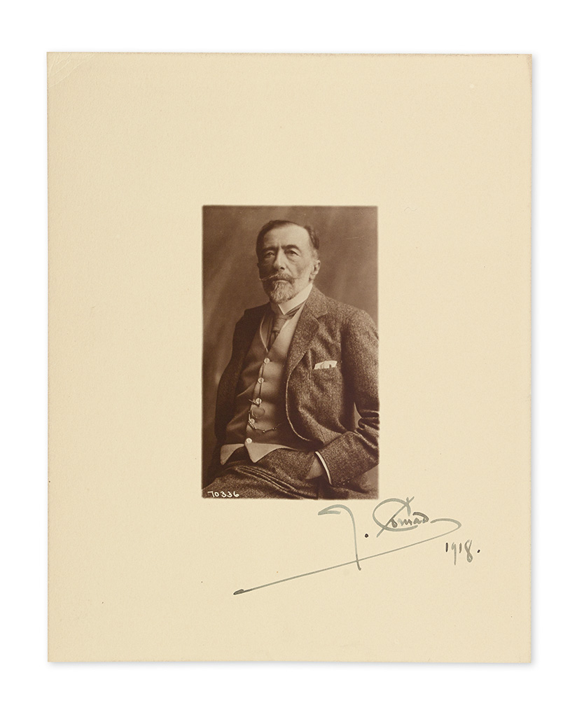 Appraisal: CONRAD JOSEPH Photograph dated and Signed 'J Conrad ' half-length