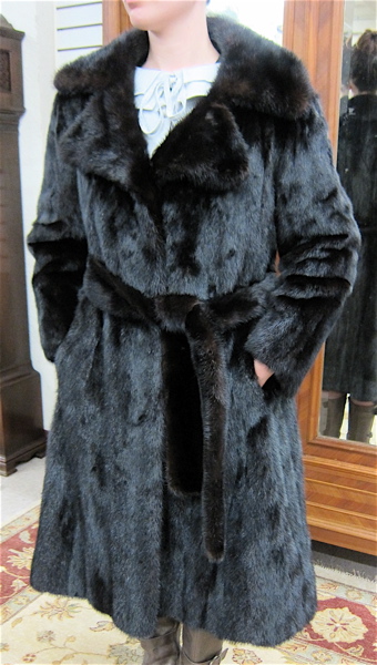 Appraisal: LADY'S FULL-LENGTH BLACK MINK COAT Phil M Stuff label Philadelphia