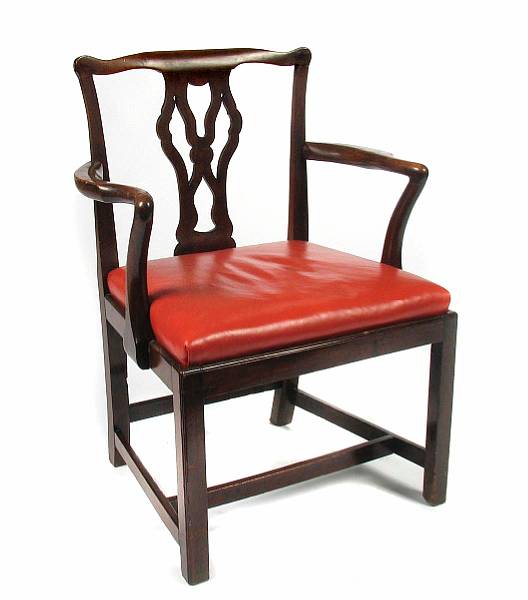 Appraisal: A George III mahogany armchair height in width in depth