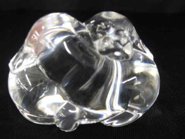 Appraisal: Steuben Crystal Figural Paperweight oftwo dogs resting on each other