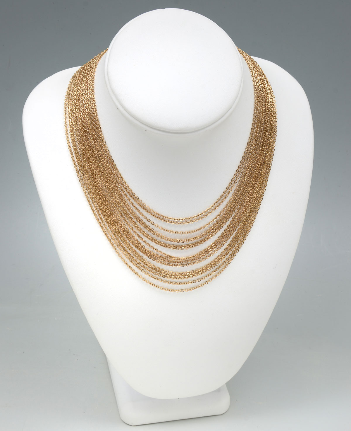 Appraisal: K MULTI CHAIN NECKLACE K yellow gold graduated multi chain