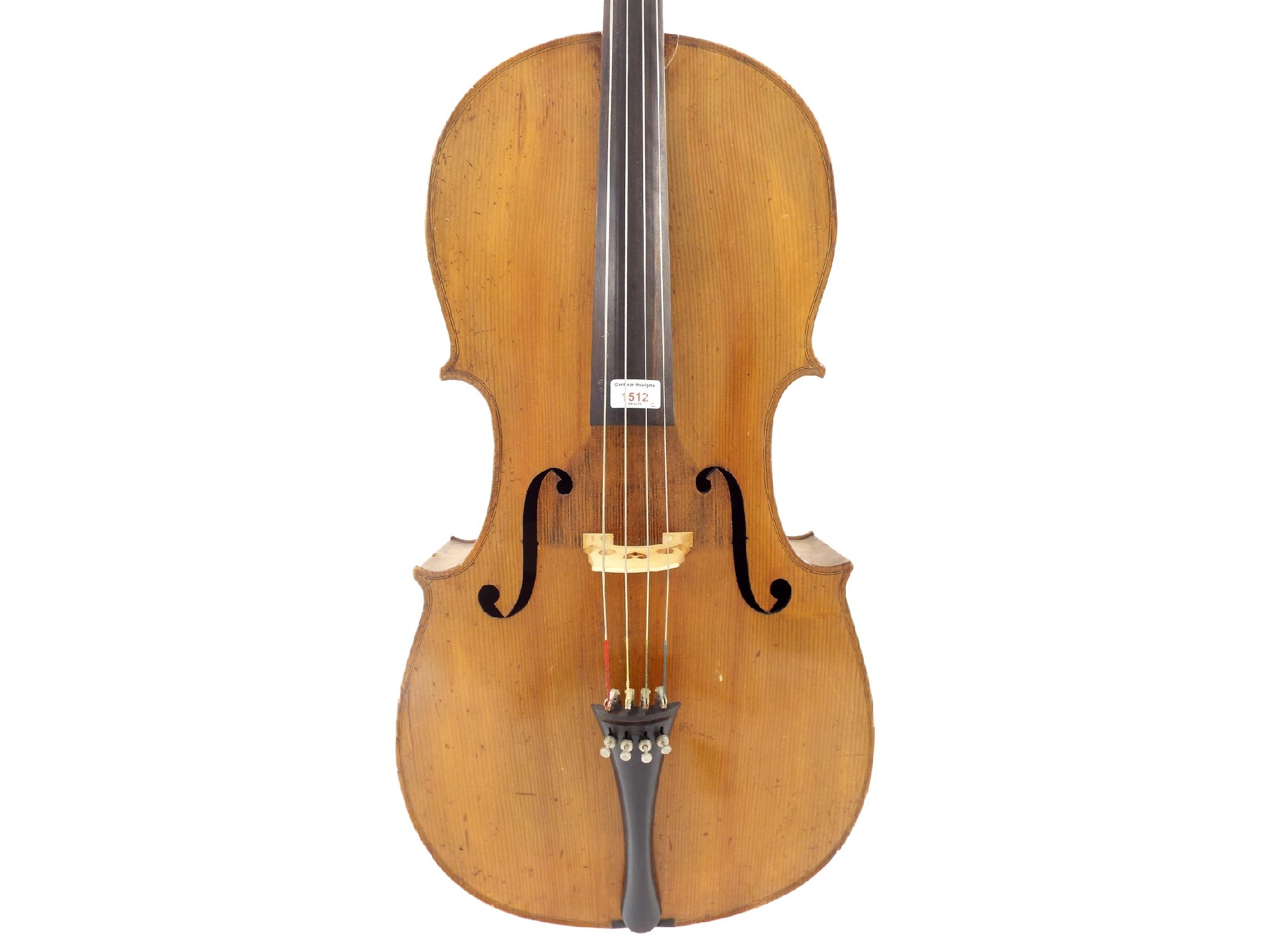 Appraisal: German violoncello circa labelled Adrian Goldsmith's Violoncello no the two