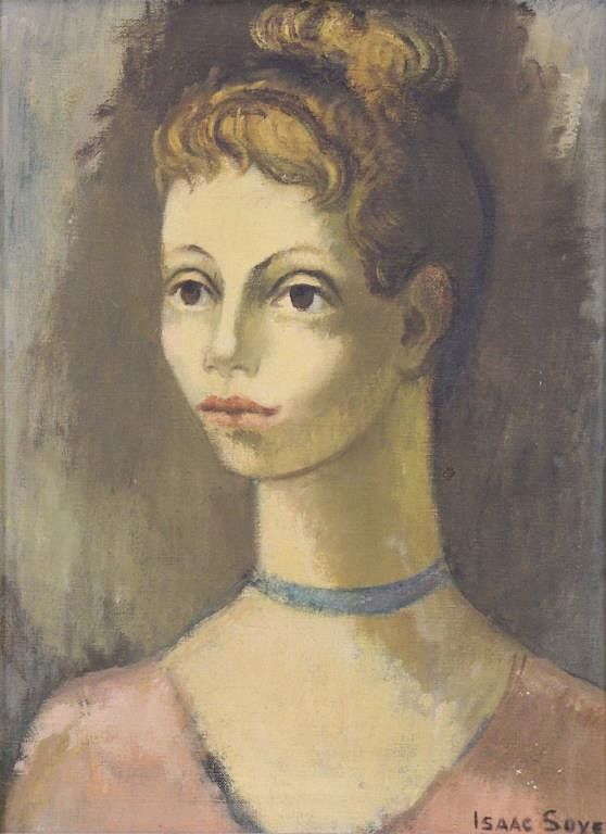 Appraisal: SOYER Isaac Oil on Canvas Portrait of a Girl Signed