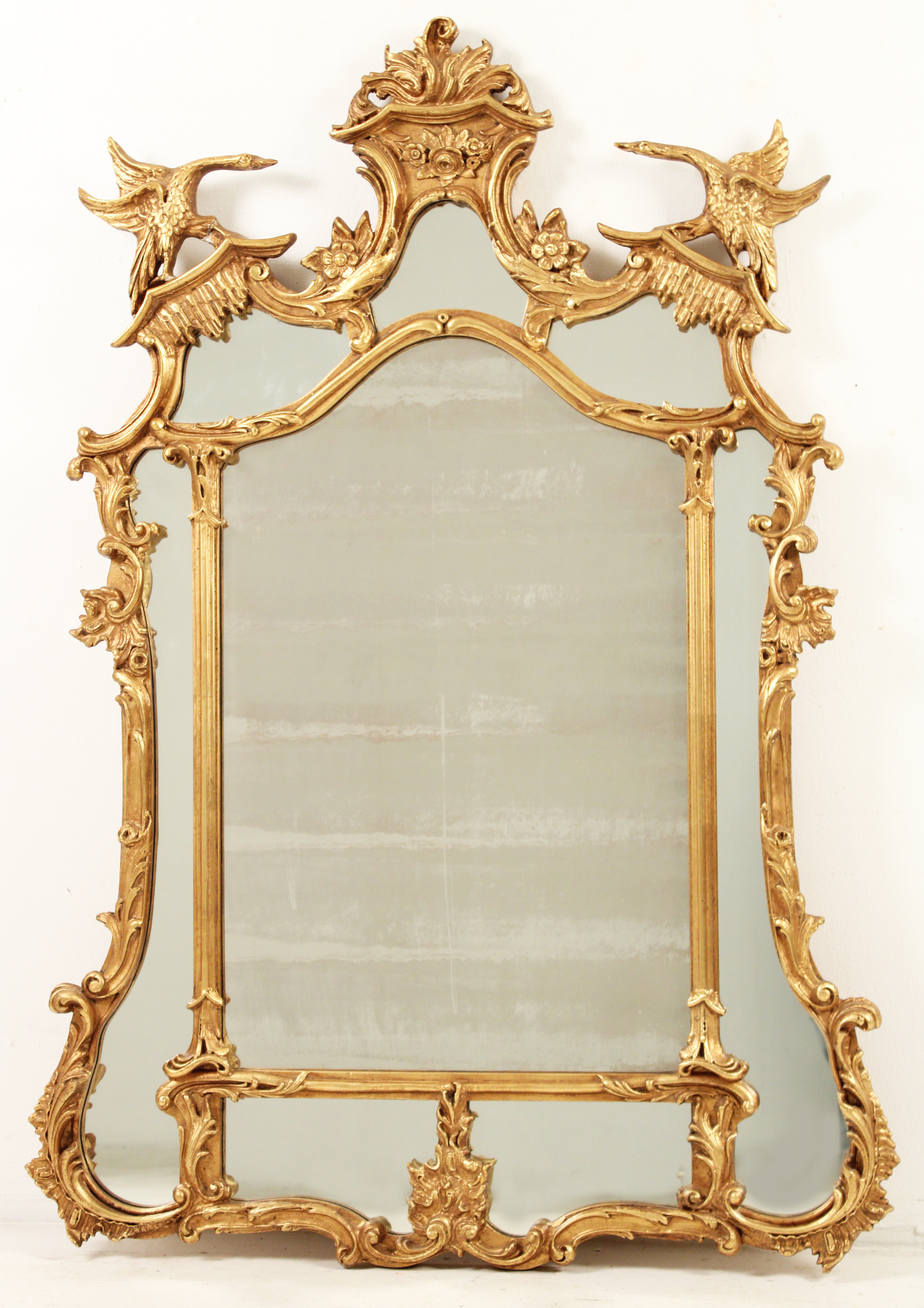 Appraisal: CHINESE CHIPPENDALE STYLE GILTWOOD MIRROR Chinese Chippendale style giltwood mirror