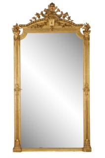 Appraisal: Monumental Georgian Style Carved Giltwood Mirror Continental late th early