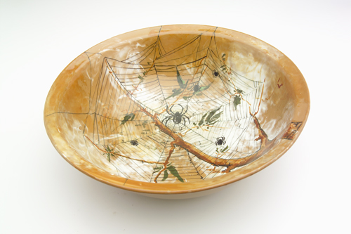 Appraisal: ROOKWOOD Early center bowl decorated in the Limoges style by