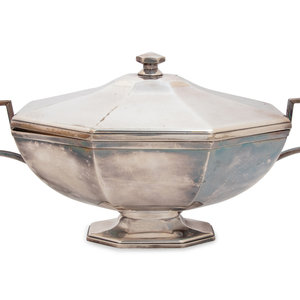 Appraisal: A Silver-Plate Tureen Height x width x depth inches