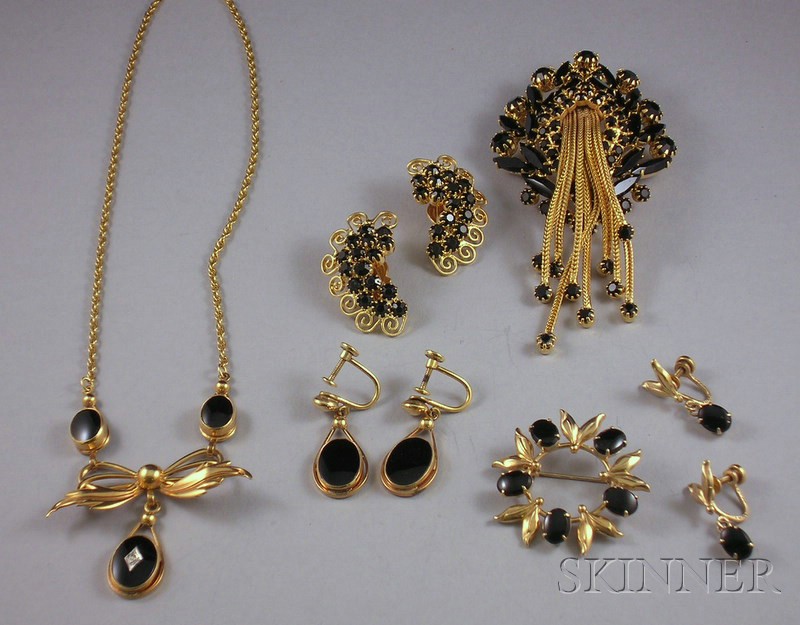 Appraisal: Small Group of Gold-filled and Gold-tone Costume Jewelry including three