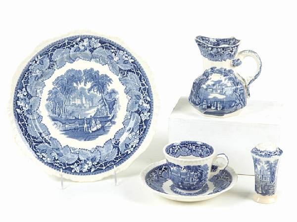 Appraisal: A Mason's Vista transferware part dinner service including plates cups