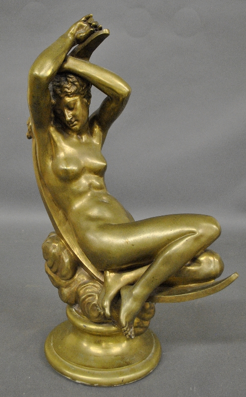 Appraisal: - Denecheau Seraphin French - bronze sculpture of a female