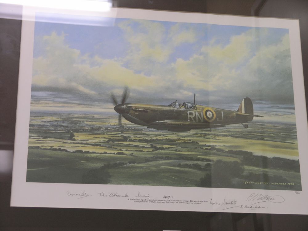 Appraisal: A colour print of a World War II Spitfire after